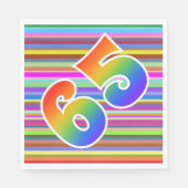 Kleurrijke strips + regenboogpatroon "65" Event # Servet (Voorkant)