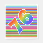 Kleurrijke strips + regenboogpatroon "76" Event # Servet (Voorkant)
