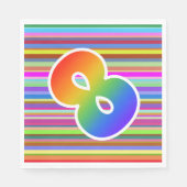 Kleurrijke strips + regenboogpatroon "8" Event # Servet (Voorkant)