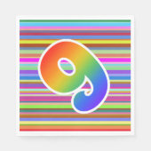Kleurrijke strips + regenboogpatroon "9" Event # Servet (Voorkant)
