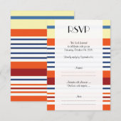 Kleurrijke strips, regenboogstrips, lijnen, bruilo RSVP kaartje (Voorkant / Achterkant)