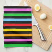 Kleurrijke strips, regenboogstrips, strips theedoek (Quarter Fold)