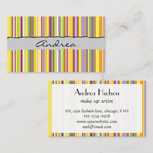 Kleurrijke strips, regenboogstrips, strips visitekaartje (Voorkant / Achterkant)