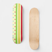 Kleurrijke striptekening en pooldots skateboard (Voorkant)