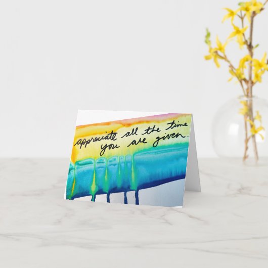 Kleurrijke stroken met druppels, Waardering Kaart (Gele Bloem)