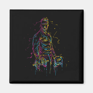 Kleurrijke Strongman Bodybuilding Gym Gewichtheffe Magneet