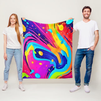 Kleurrijke Stroom Kleuruitbarsting Fleece Deken