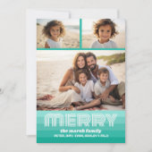 Kleurrijke stropdas Dye Blue Green - 3 fotocollage Feestdagenkaart (Voorkant)