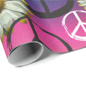 Kleurrijke Stropdas-Dye Peace Symbool LOVE Daisy H Cadeaupapier (Rol Hoek)