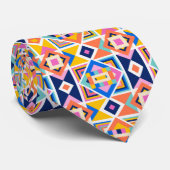 Kleurrijke stropdas met een levendig geometrisch p (Opgerold)