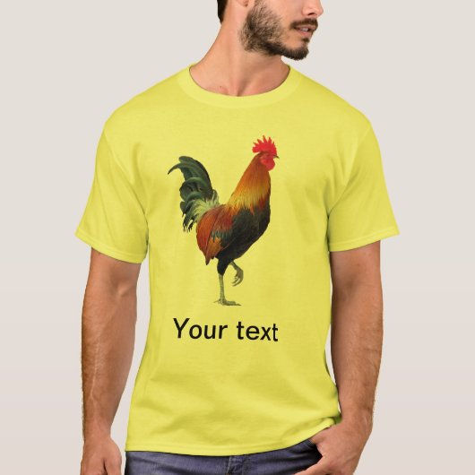 Kleurrijke strutting Rooster T-Shirt (Voorkant)