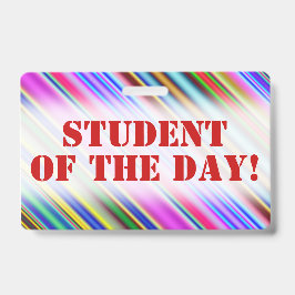 Kleurrijke "STUDENT VAN DE DAG!" Motivatie badge