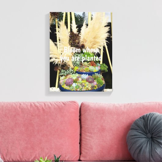 Kleurrijke successen met Silver Grass Canvas Afdruk (Insitu (Woonkamer))