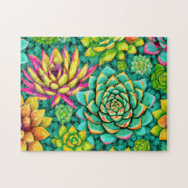 Kleurrijke Succulent 1 Gemakkelijk Brein Art Puzze Legpuzzel