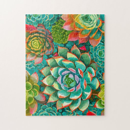 Kleurrijke Succulent 2 Fotopuzzels Internet Jigsaw Legpuzzel (Verticaal)
