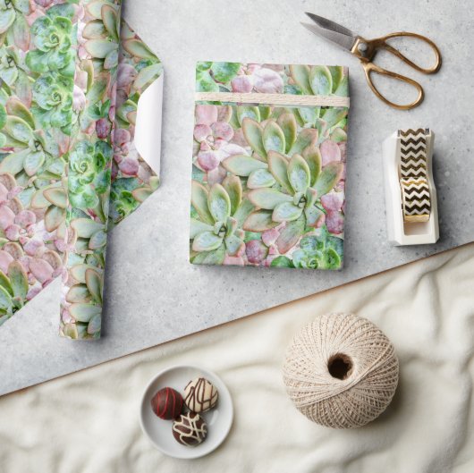 Kleurrijke Succulent Cadeaupapier (Crafts)