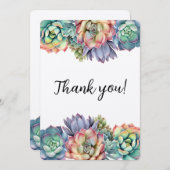 Kleurrijke succulent dank u kaart (Voorkant / Achterkant)