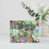 Kleurrijke Succulent Garden Briefkaart (Staand voorkant)