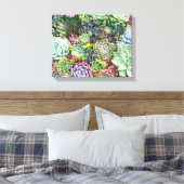 Kleurrijke Succulent Garden Canvas Afdruk (Insitu (Slaapkamer))