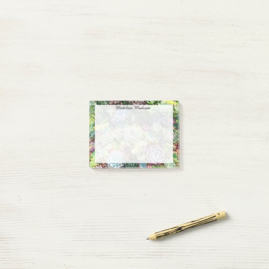 Kleurrijke Succulent Garden Post-it® Notes (Op bureau)