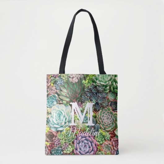 Kleurrijke Succulent Garden Tote Bag (Voorkant)
