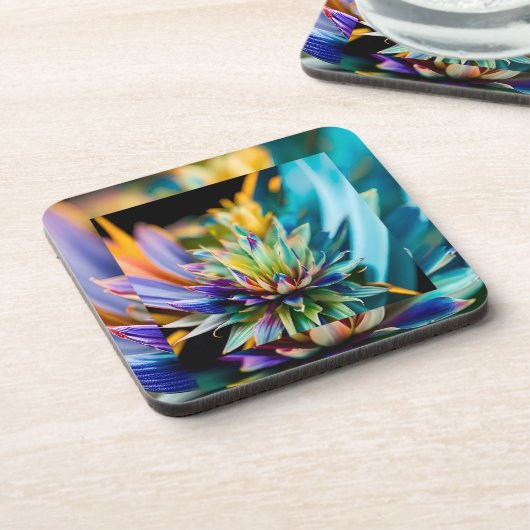 Kleurrijke Succulent Hard Plastic onderzetter Set  (Linkerzijde)