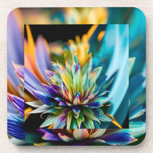 Kleurrijke Succulent Hard Plastic onderzetter Set (Voorkant)