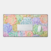 Kleurrijke succulent tuin Waterverf pastel Bureaumat (Keyboard & Muis)