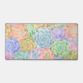 Kleurrijke succulent tuin Waterverf pastel Bureaumat (Voorkant)