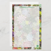 kleurrijke Succulenten Briefpapier (Voorkant / Achterkant)