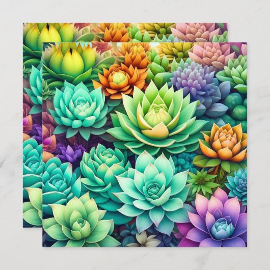 Kleurrijke Succulenten Collage (Voorkant / Achterkant)