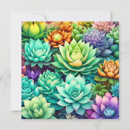 Kleurrijke Succulenten Collage (Achterkant)
