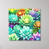 Kleurrijke Succulenten Collage Canvas Afdruk (Voorkant)
