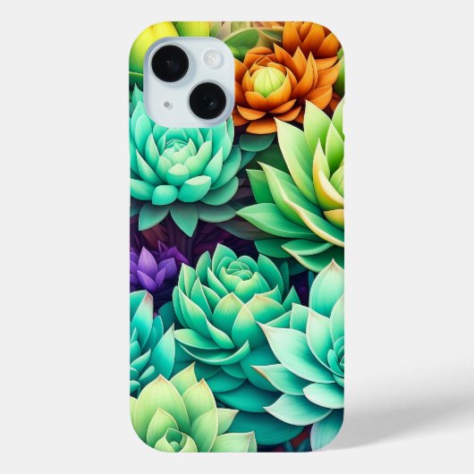 Kleurrijke Succulenten Collage Case-Mate iPhone Case (Achterkant)