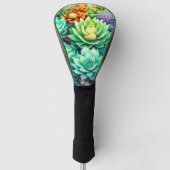 Kleurrijke Succulenten Collage Golfheadcover (Voorkant)