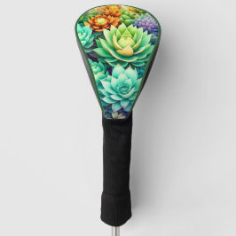 Kleurrijke Succulenten Collage Golfheadcover