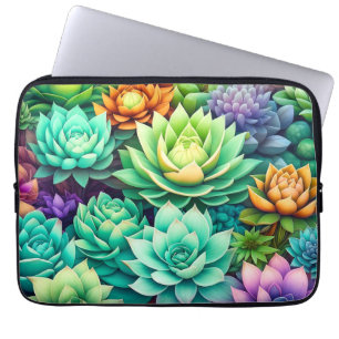 Kleurrijke Succulenten Collage Laptop Sleeve
