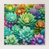Kleurrijke Succulenten Collage Legpuzzel (Verticaal)