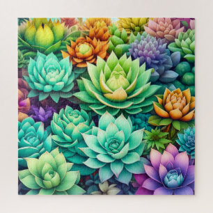 Kleurrijke Succulenten Collage Legpuzzel
