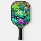 Kleurrijke Succulenten Collage Pickleball Paddle (Achterkant)
