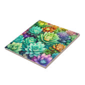 Kleurrijke Succulenten Collage Tegeltje (Zijkant)