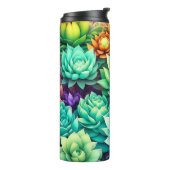 Kleurrijke Succulenten Collage Thermosbeker (Gedraaid links)