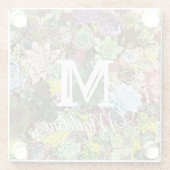 kleurrijke Succulenten Glazen Onderzetter (Achterkant)