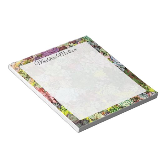 kleurrijke Succulenten Notitieblok (Schuin)