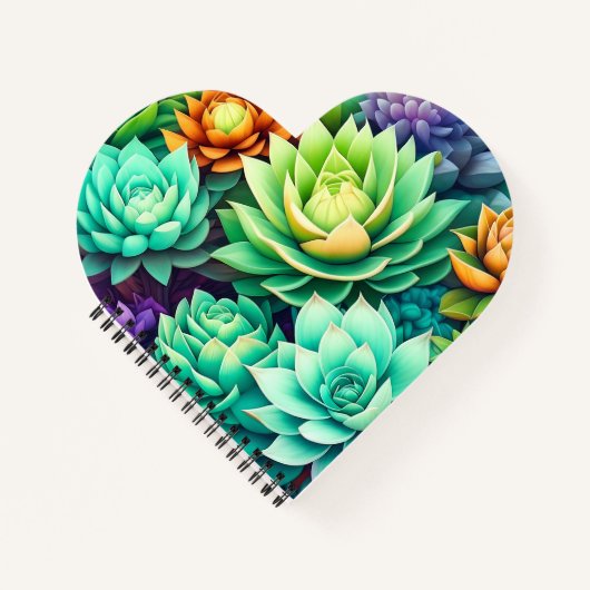 kleurrijke Succulenten Notitieboek (Voorkant)