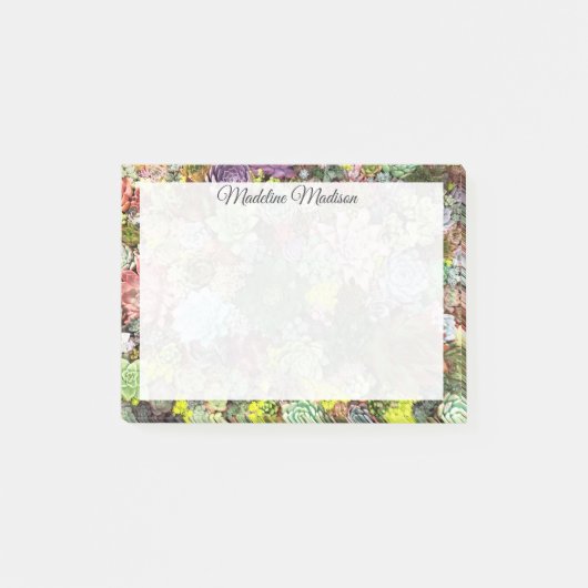 kleurrijke Succulenten Post-it® Notes (Voorkant)