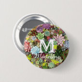 Kleurrijke Succulenten Ronde Button 5,7 Cm (Voorkant /achterkant)