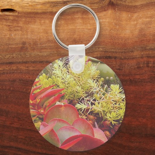 kleurrijke Succulenten Sleutelhanger (Voorkant)