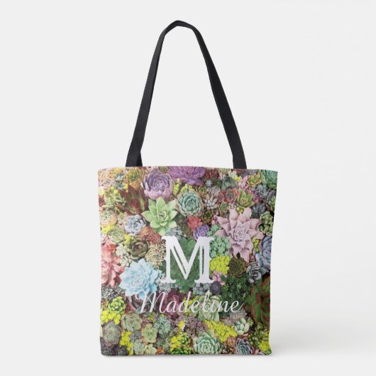 kleurrijke Succulenten Tote Bag (Achterkant)