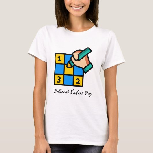 Kleurrijke Sudoku Puzzel Illustratie T Shirt (Voorkant)